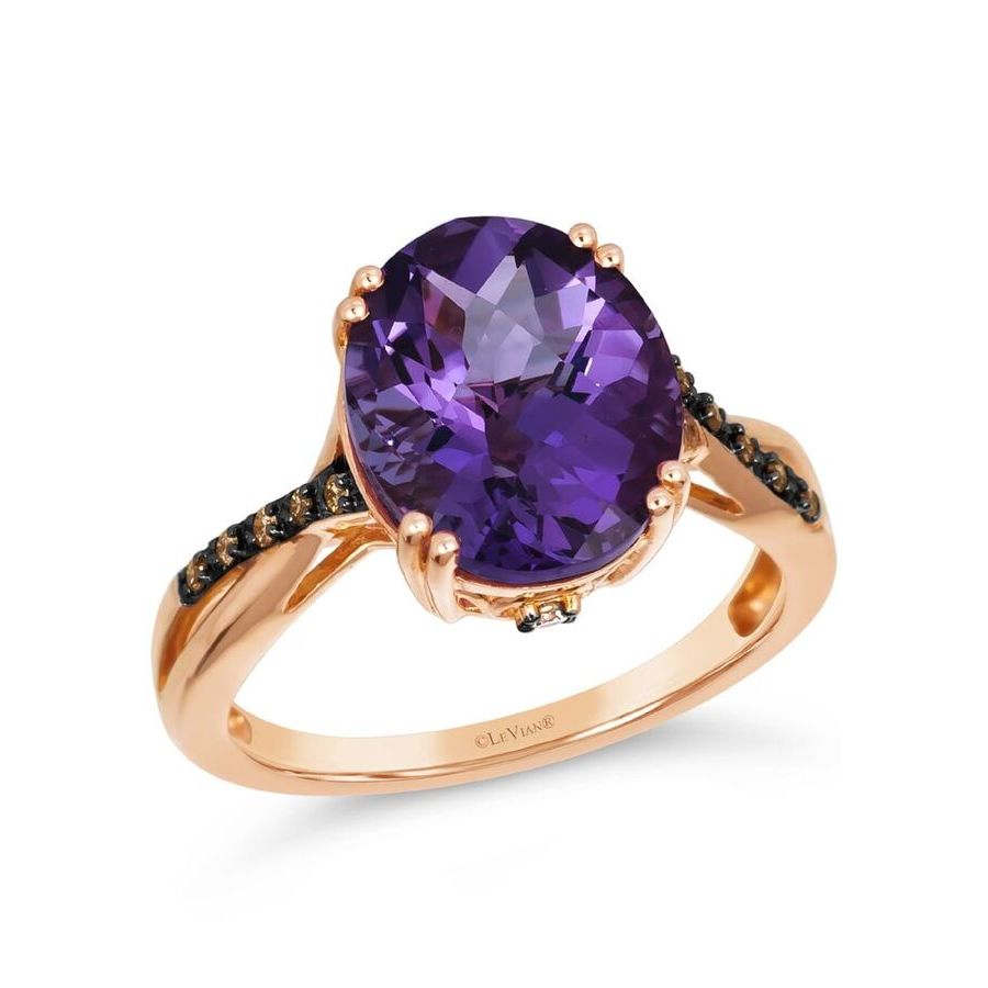 Le Vian Ladies Semi Precious Ring featuring 4 cts Grape Amethyst set in 14K Strawberry Gold 585$