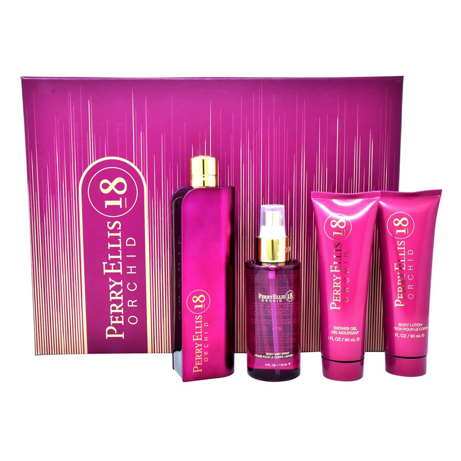 Perry Ellis Ladies 18 Orchid Gift Set Fragrances 844061011847 35$