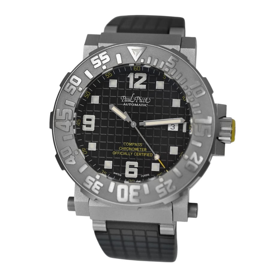 Pre-owned Paul Picot Picot C-Type Automatic Black Dial Mens Watch 0851