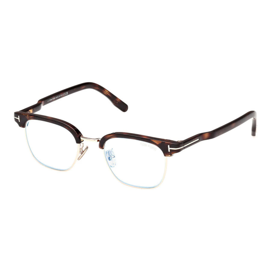 Tom Ford TF5932-D-B Brow Line Blue Block Eyeglasses — Havana