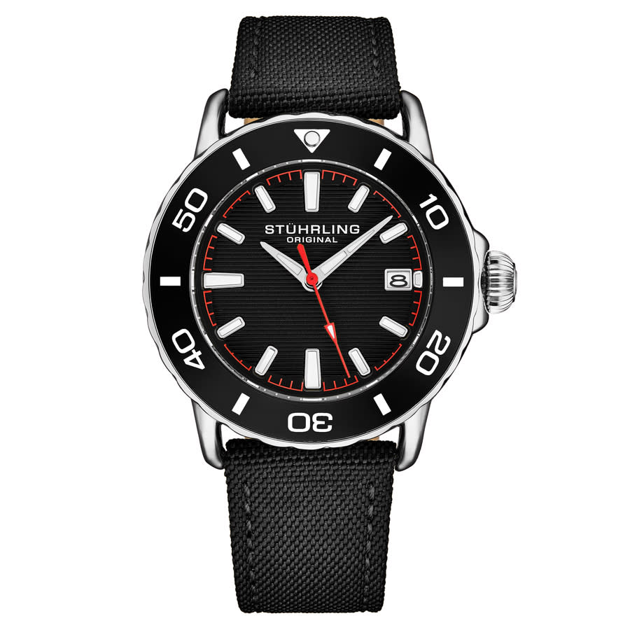 Stuhrling Original Aquadiver Quartz Black Dial Mens Watch M17996 95$