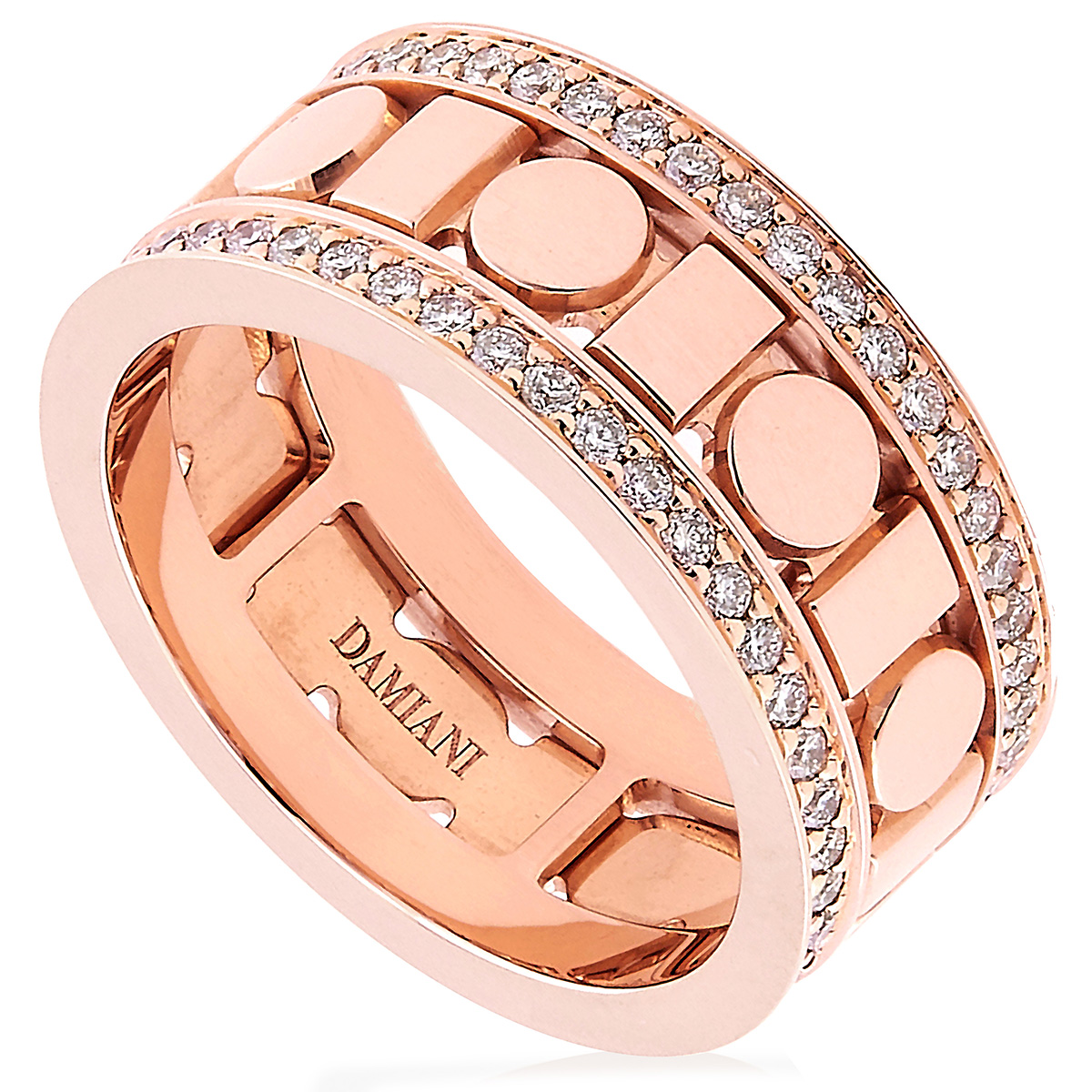 Damiani Belle Epoque Reel Pink Gold Diamond Ring, Size 8