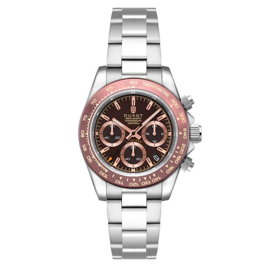 Duxot Accelero Chronograph Tachymeter Brown Dial Mens Watch DX-2065-44