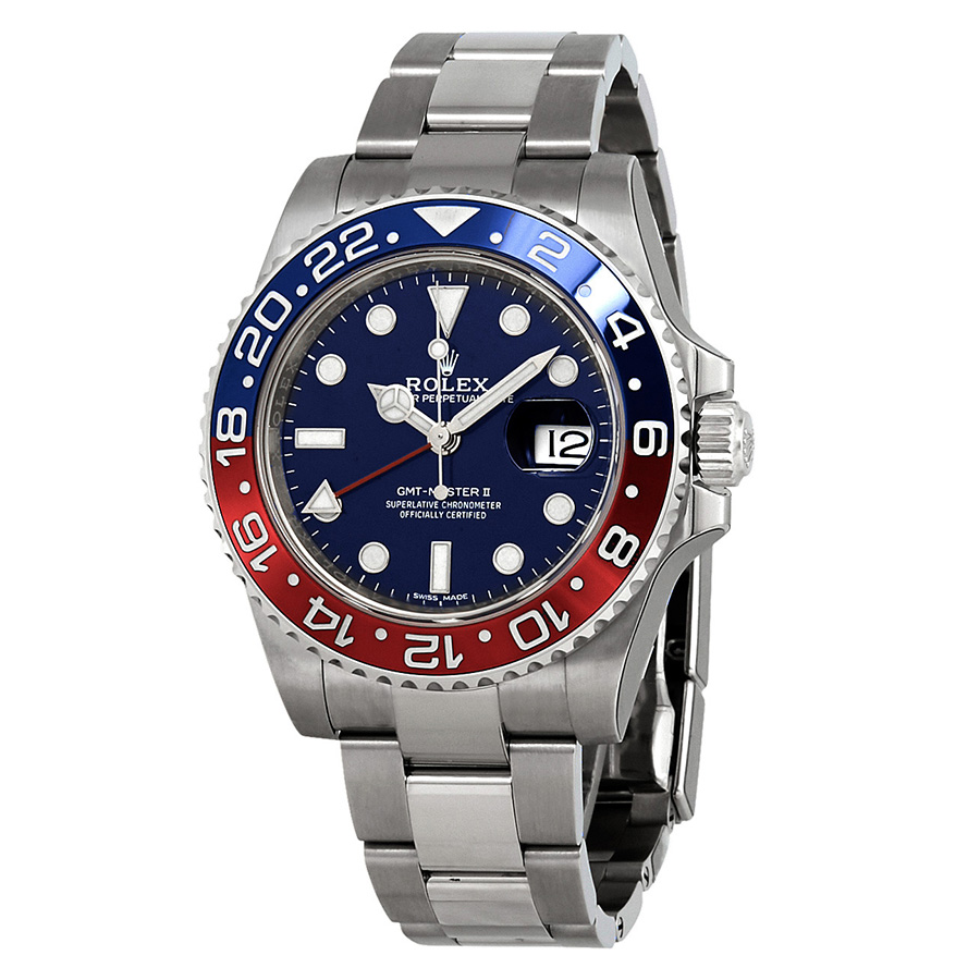 Preowned Rolex GmtMaster Ii GMT Blue Dial Mens Watch 116719BLSO