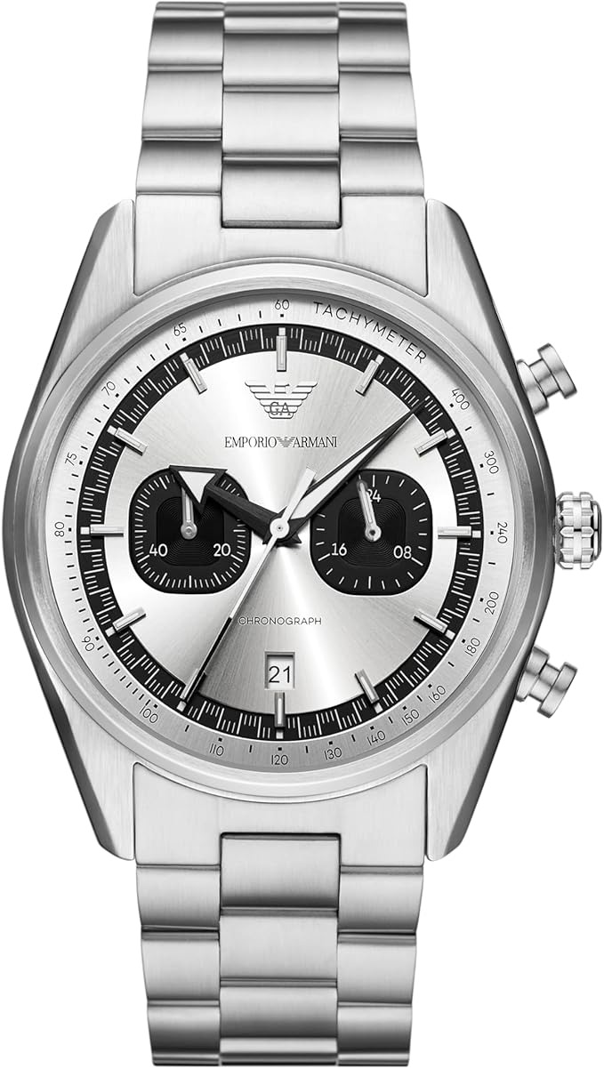 Armani Racer Chronograph Quartz Silver Dial Mens Watch AR11636 179$