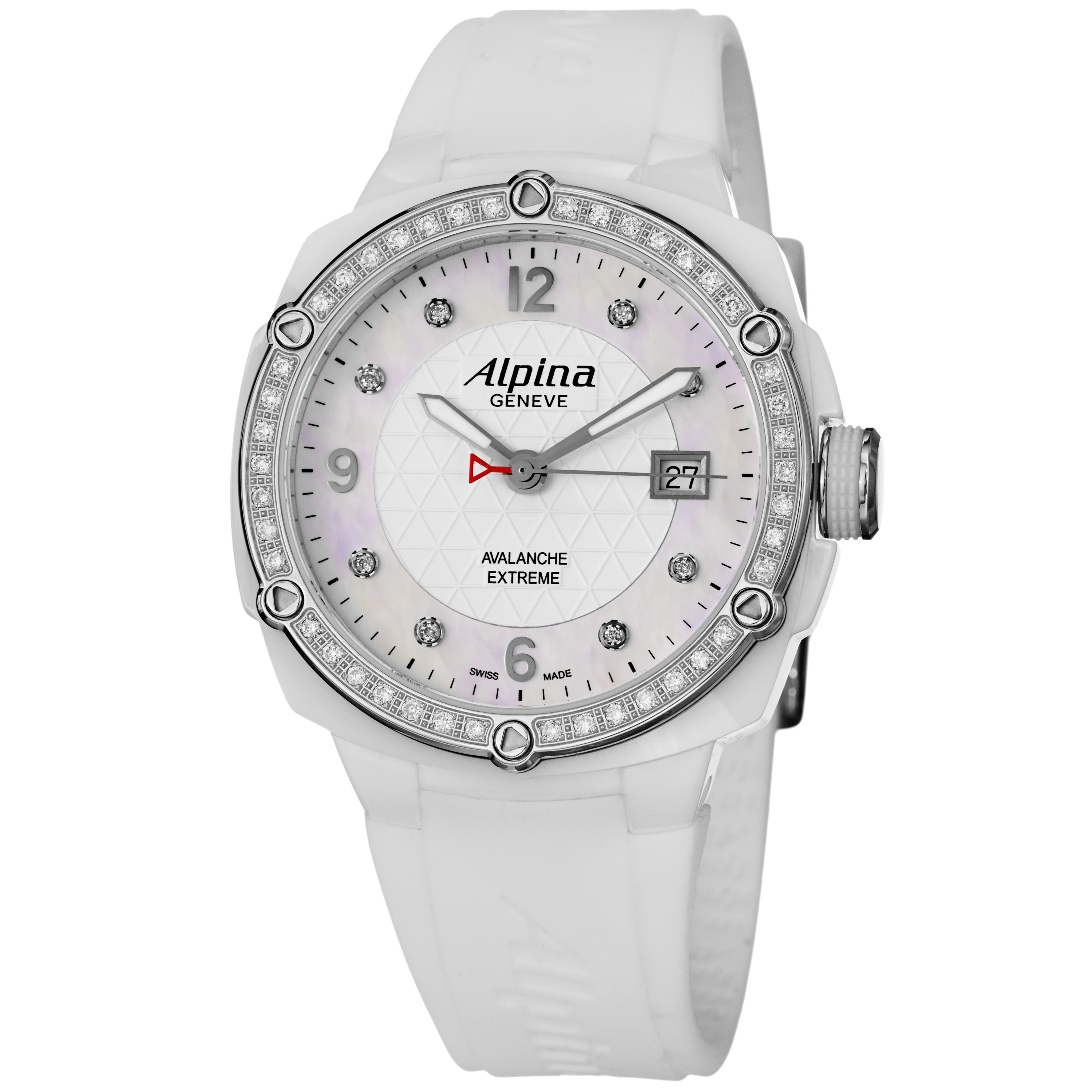 Alpina Avalanche Extreme White Dial Rubber Strap Ladies Watch 240MPWD3AECD6
