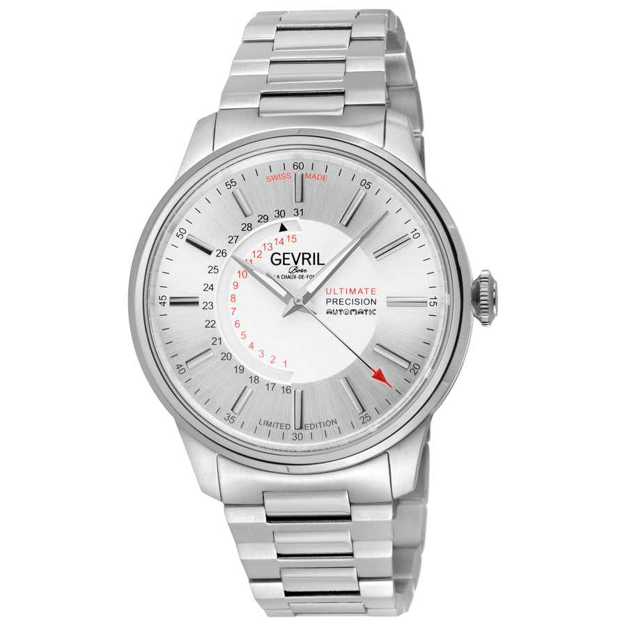 Gevril Guggenheim Automatic Silver Dial Mens Watch 49205B 963$