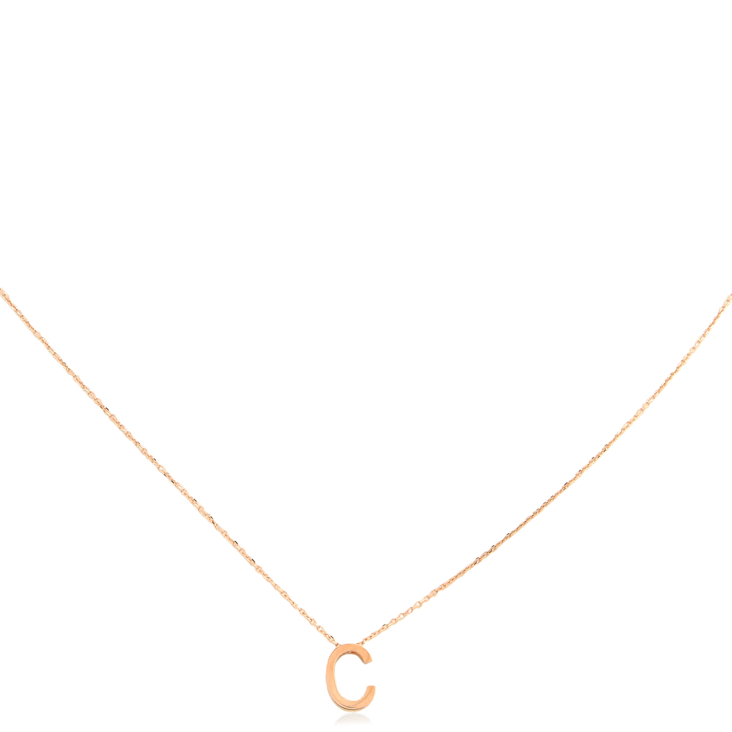 Vanrycke Ladies Abecedaire Pink Gold C Necklace