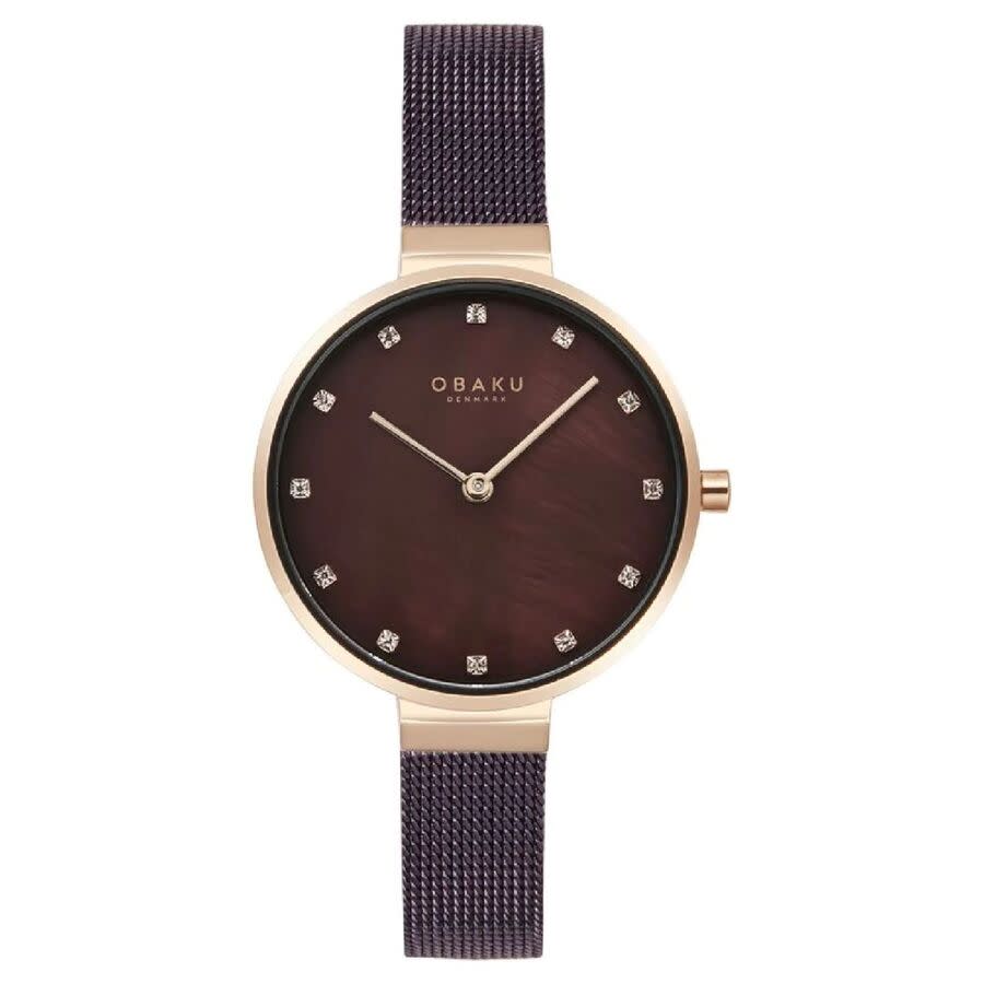 Obaku Anemone Quartz Brown Dial Ladies Watch V287LXVNMN 79$