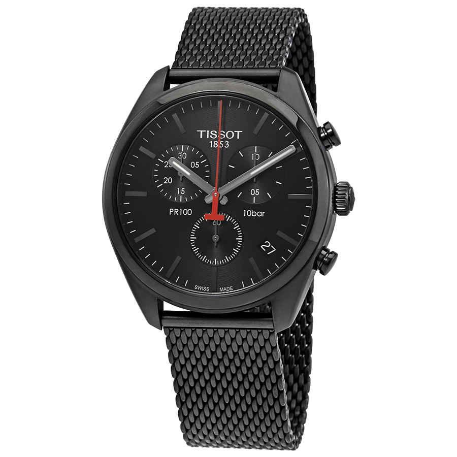 tissot pr 100 chronograph mesh men's watch