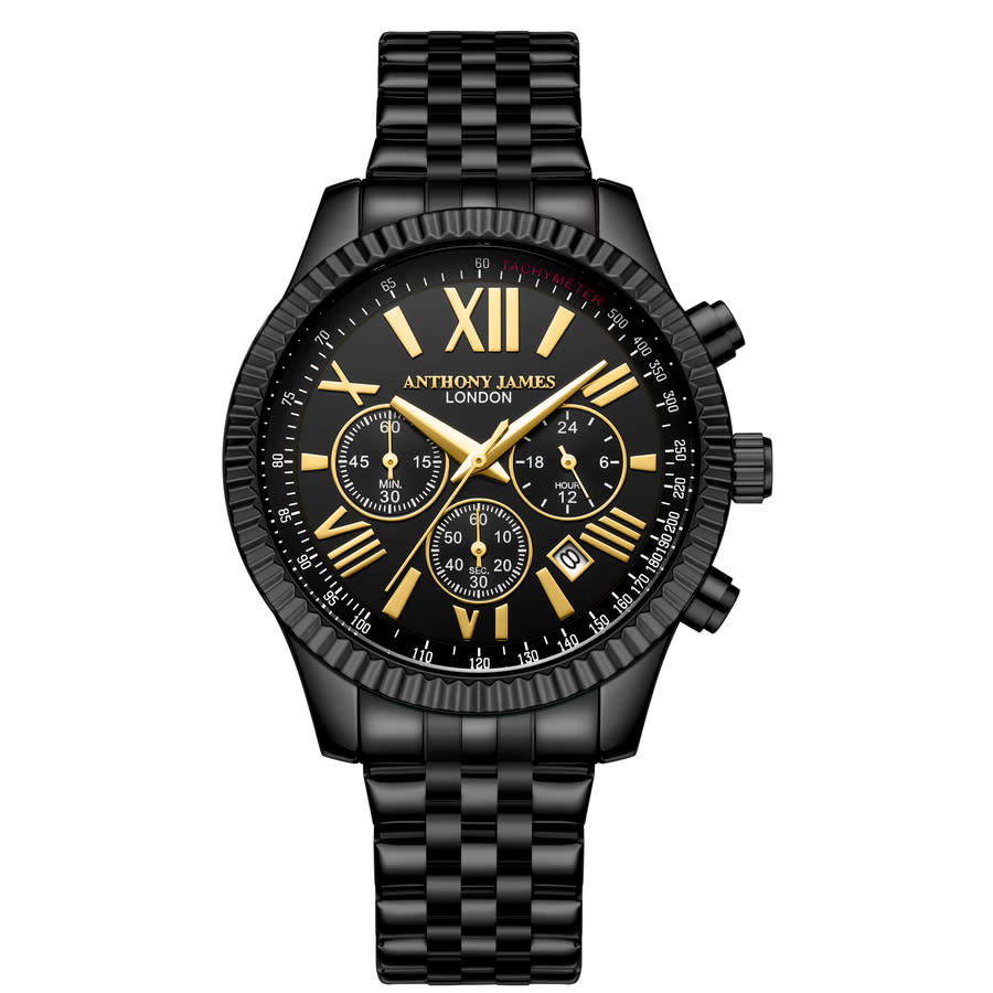 Anthony James Chrono Sports Black Dial Mens Watch AJ012N2