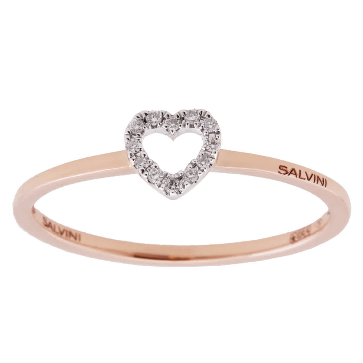 Salvini I Segni Rose Gold 0.04 CT GH Diamond Ring, Size 13