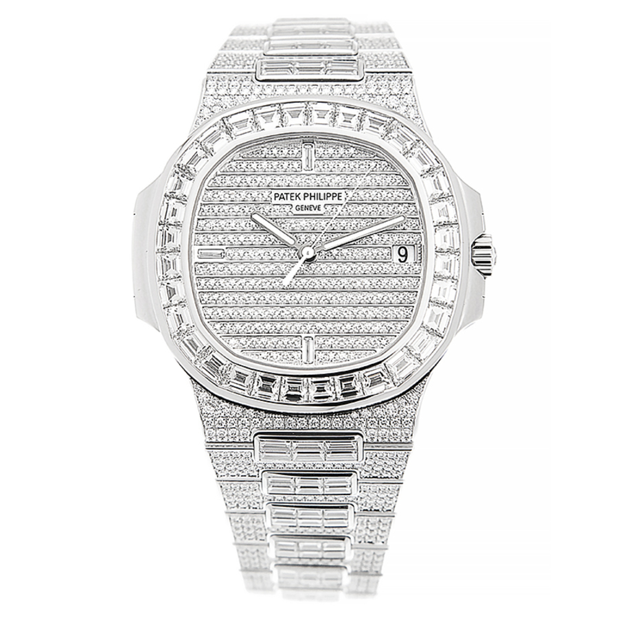 Patek Philippe Nautilus Automatic Diamond Silver Dial Watch 571910G010