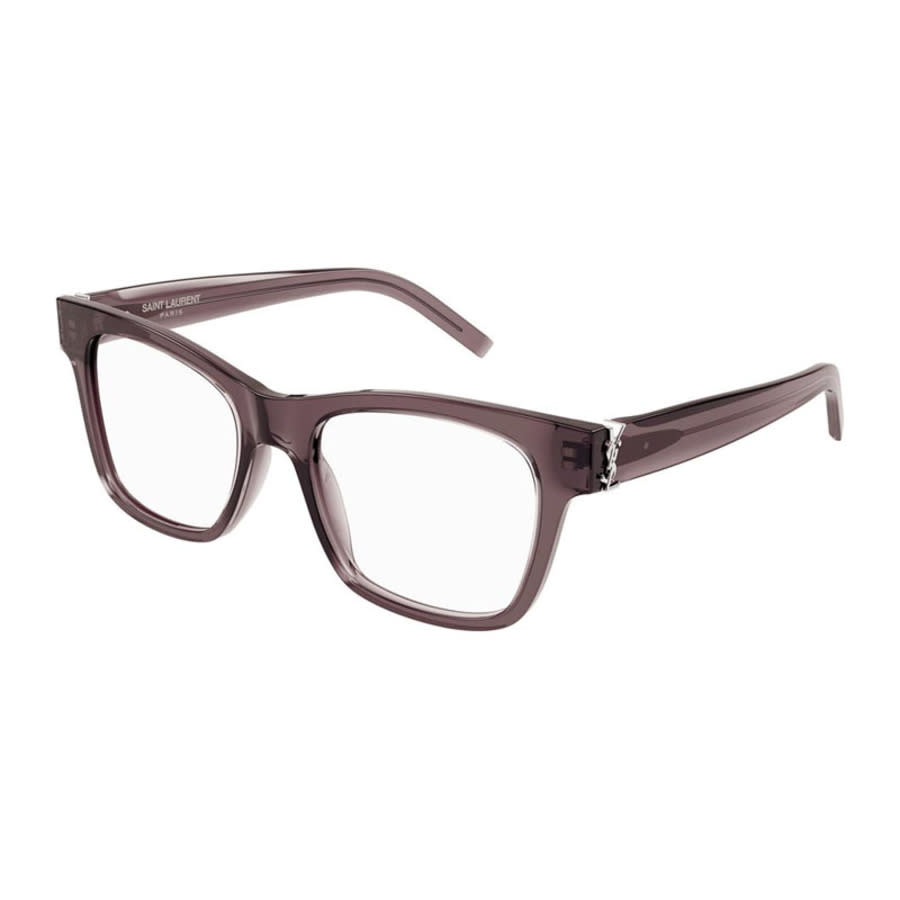 Saint Laurent SLM118003 Square-Frame Acetate Eyeglasses — Brown