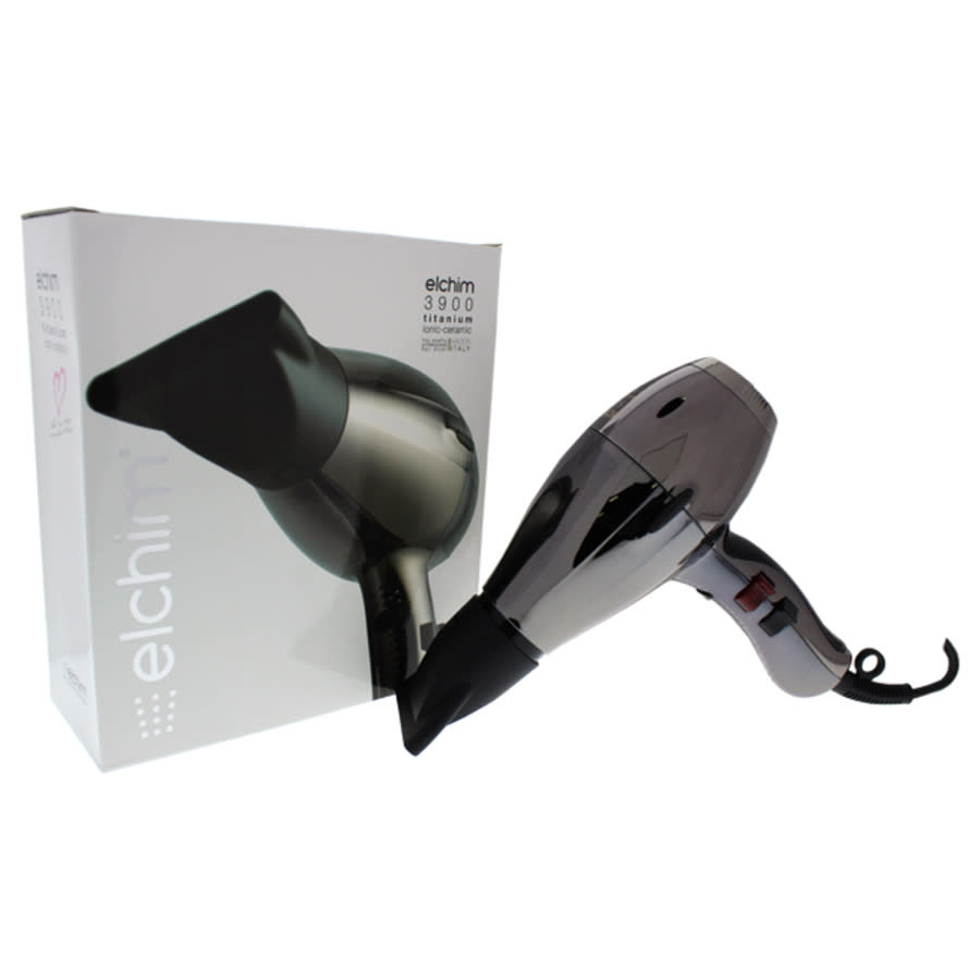 Elchim Unisex 3900 Titanium Ionic-Ceramic Hair Dryer Black-Silver Hair Care 836793003085