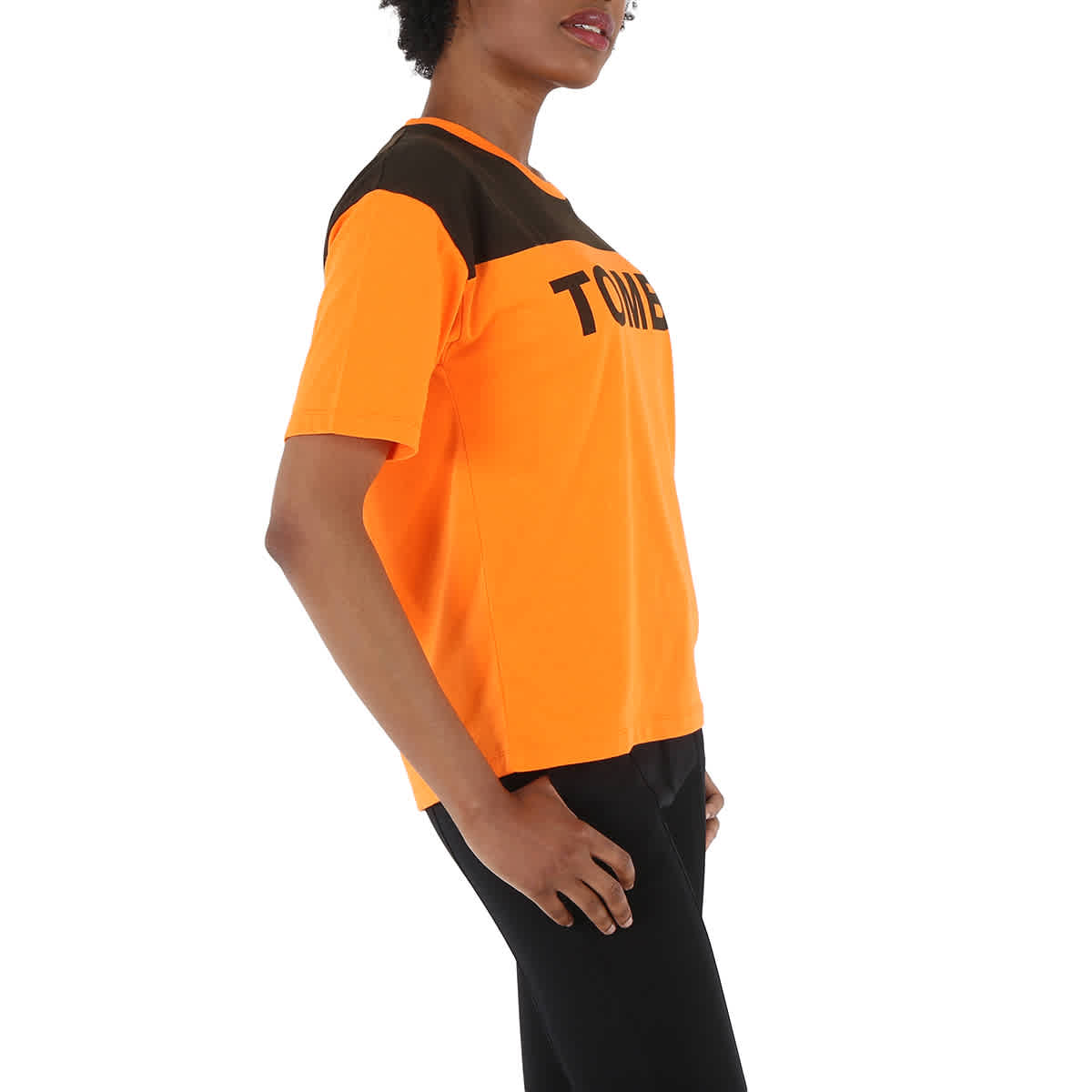 Filles A Papa Ladies Orange Black Jersey T Shirt With Tomboy