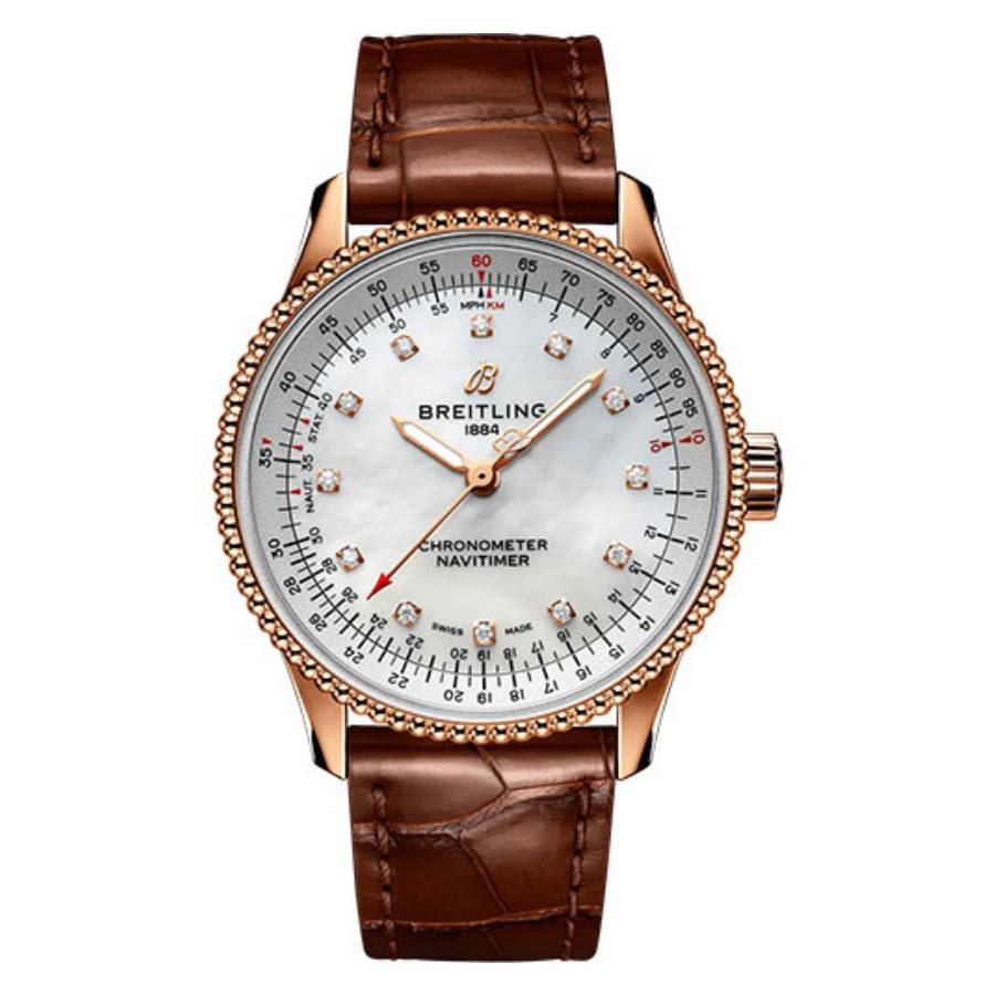 Breitling Navitimer Automatic Chronometer White Mother of Pearl Dial Ladies Watch R17395211A1P2