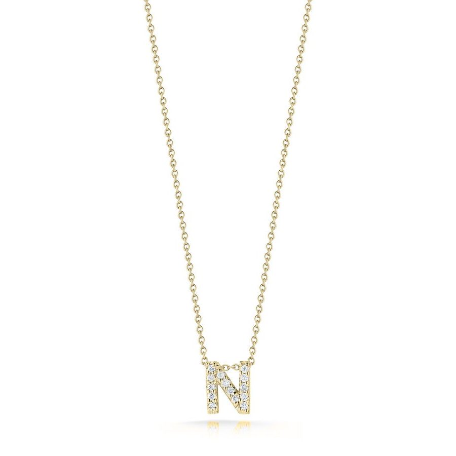 Roberto Coin 18K Yellow Gold 007Ct Diamond Tiny Treasures Letter N Necklace - 001634Aychxn 980$