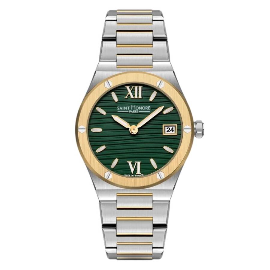 Saint Honore Paris Haussman Quartz Green Dial Ladies Watch NH752125 4VIT