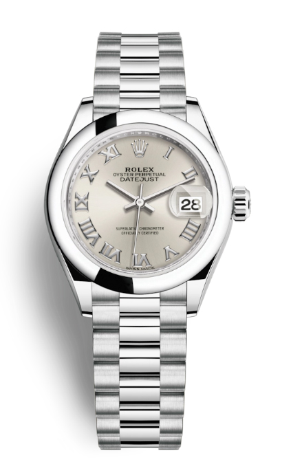 Rolex LadyDatejust Silver Dial Automatic Platinum President Watch 279166SRP
