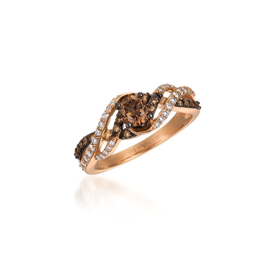 Le Vian Ladies Chocolate Solitaire Rings in 14K Strawberry Gold 1150$