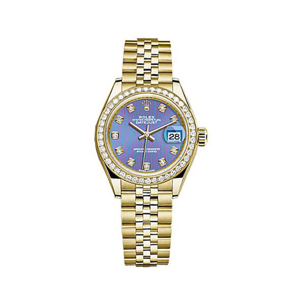 Rolex LadyDatejust Lavender Dial 18 Carat Yellow Gold Jubilee Watch 279138LVDJ