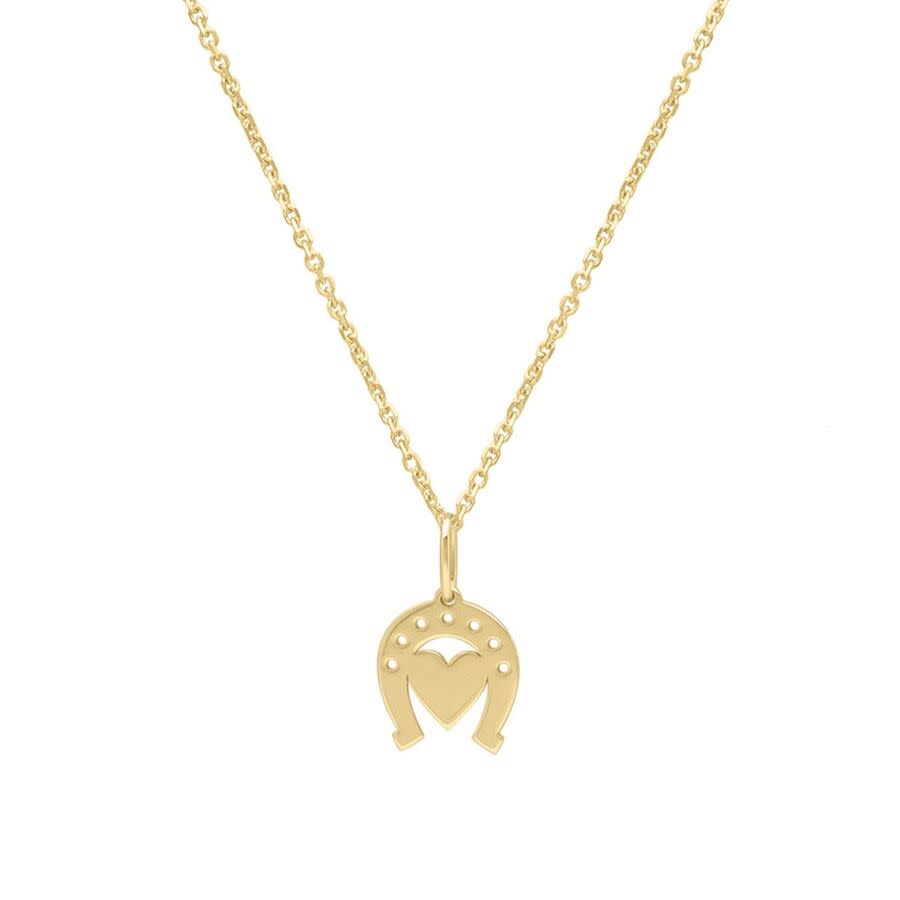Tresorra 14K Yellow Gold Heart & Horseshoe Pendant Necklace