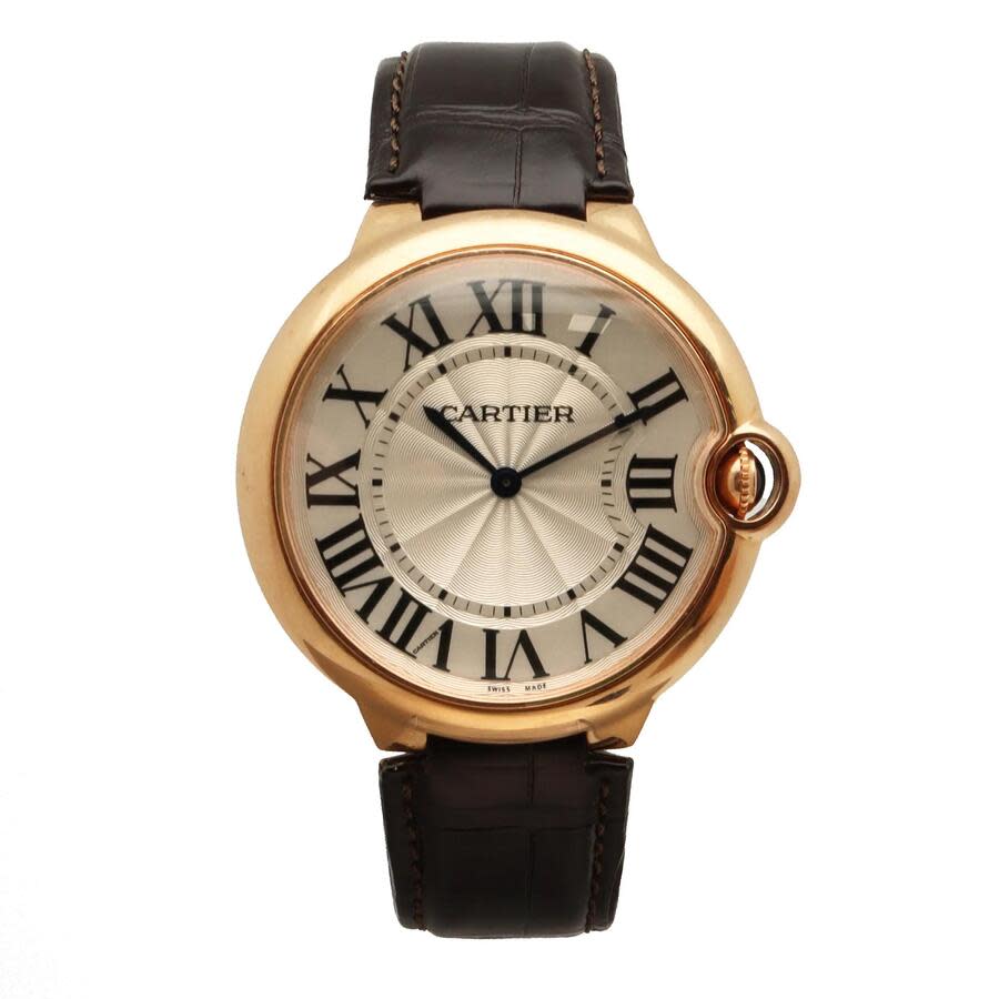 Preowned Cartier Ballon Bleu De Cartier Silvered Opaline Dial Mens Watch W6920083