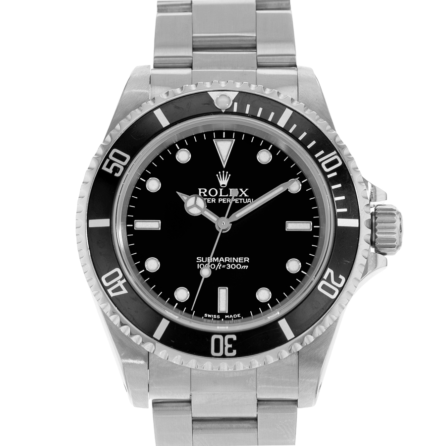 Preowned Rolex Submariner No Date Automatic Chronometer Black Dial Mens Watch 14060 BKSO