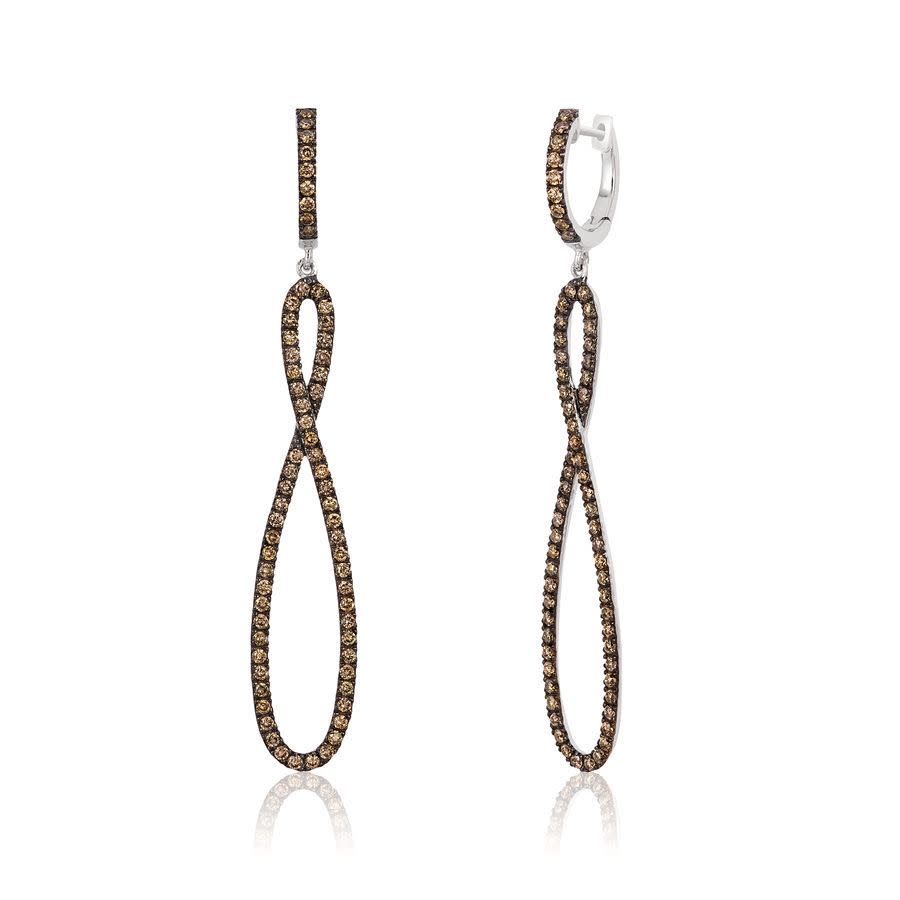 Le Vian Ladies Chocolate Diamonds Fashion Earrings in 14k Vanilla Gold 1050$