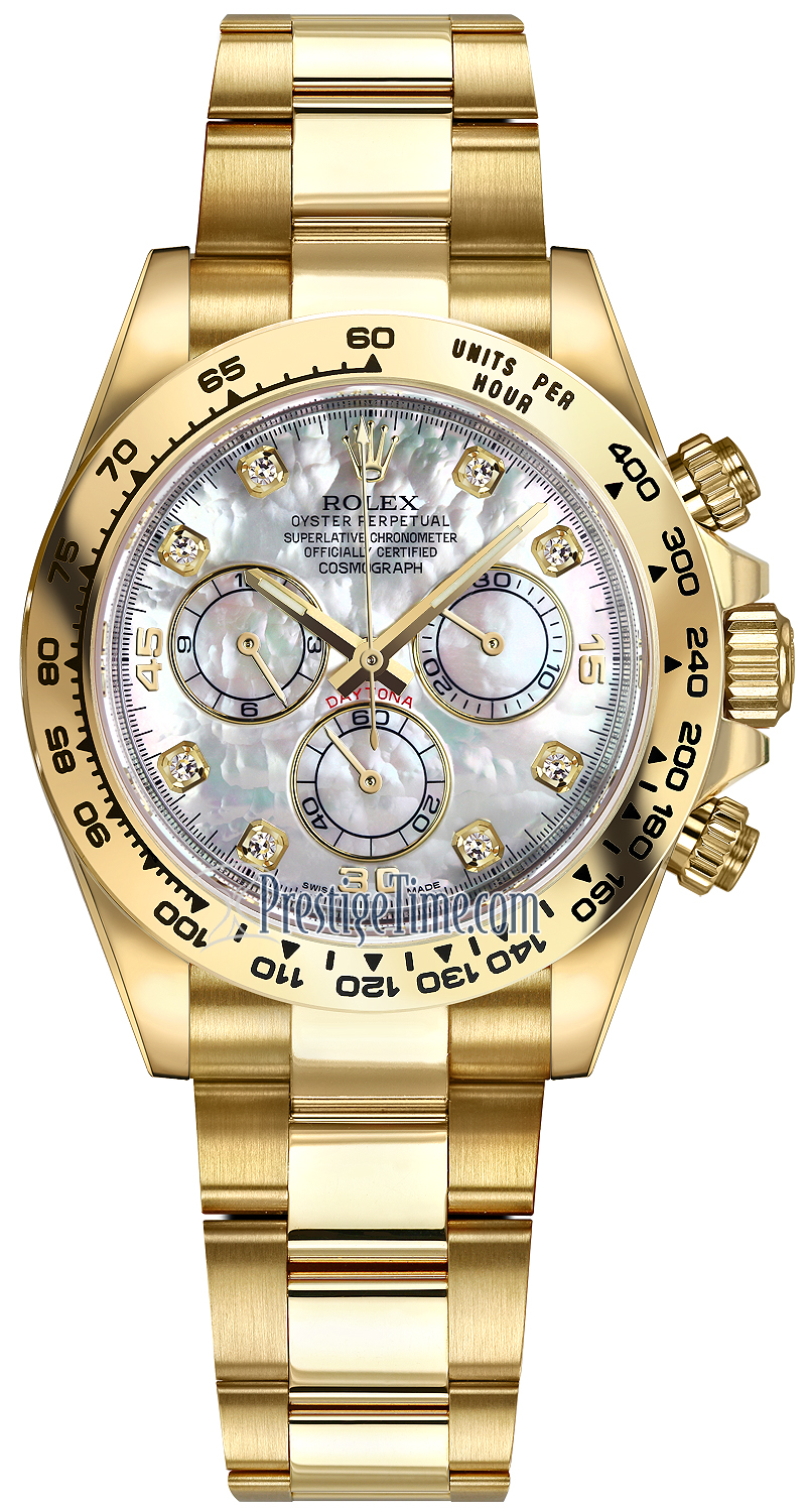 Preowned Rolex Cosmograph Daytona Chronograph Diamond Mother of Pearl Dial Watch 116508WDO