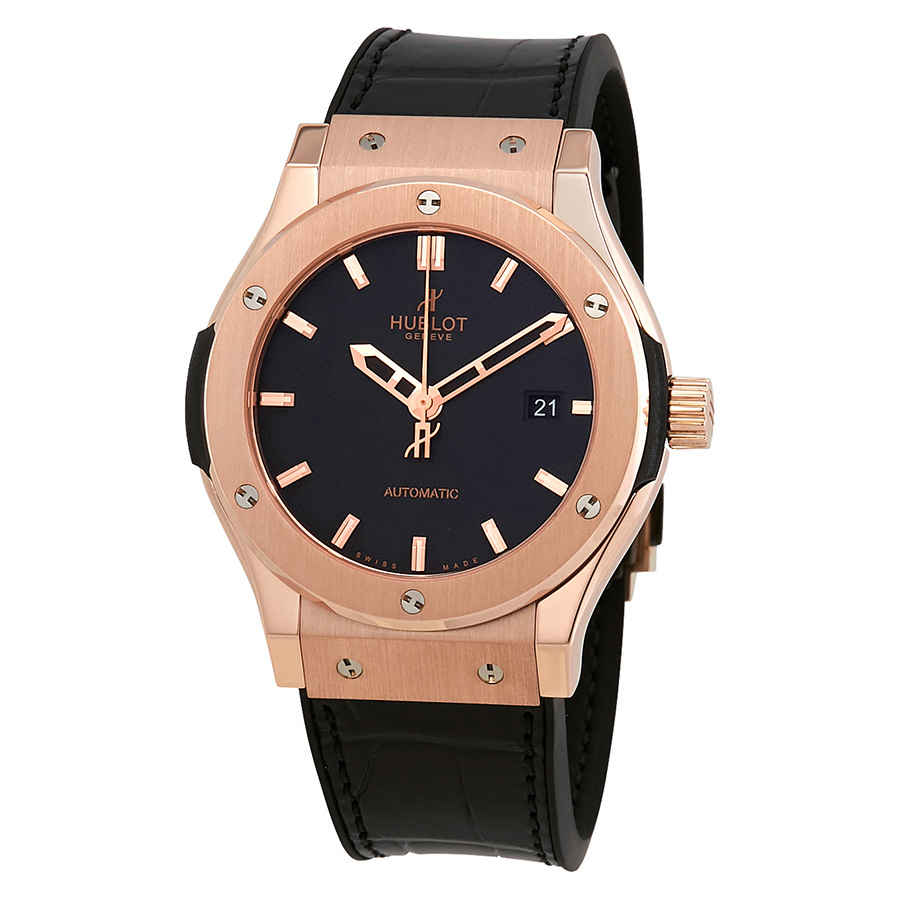 Hublot Classic Fusion 18kt Rose Gold Automatic Black Dial Men's Watch