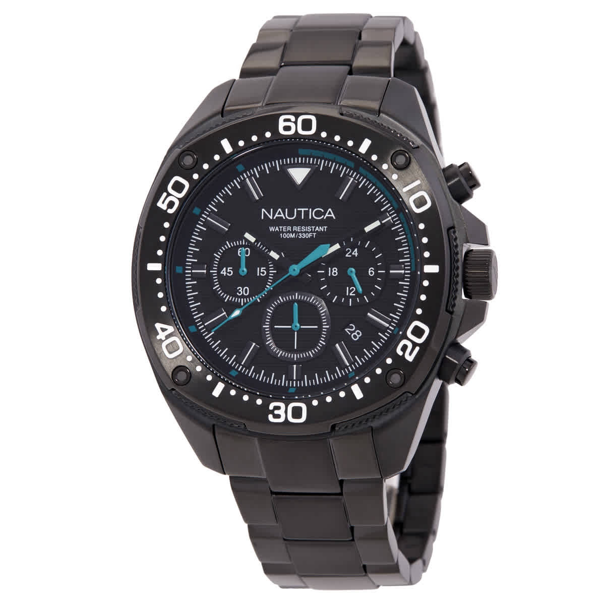 Nautica NCT Blue Sail Chronograph Quartz Black Dial Mens Watch NAPBSF408