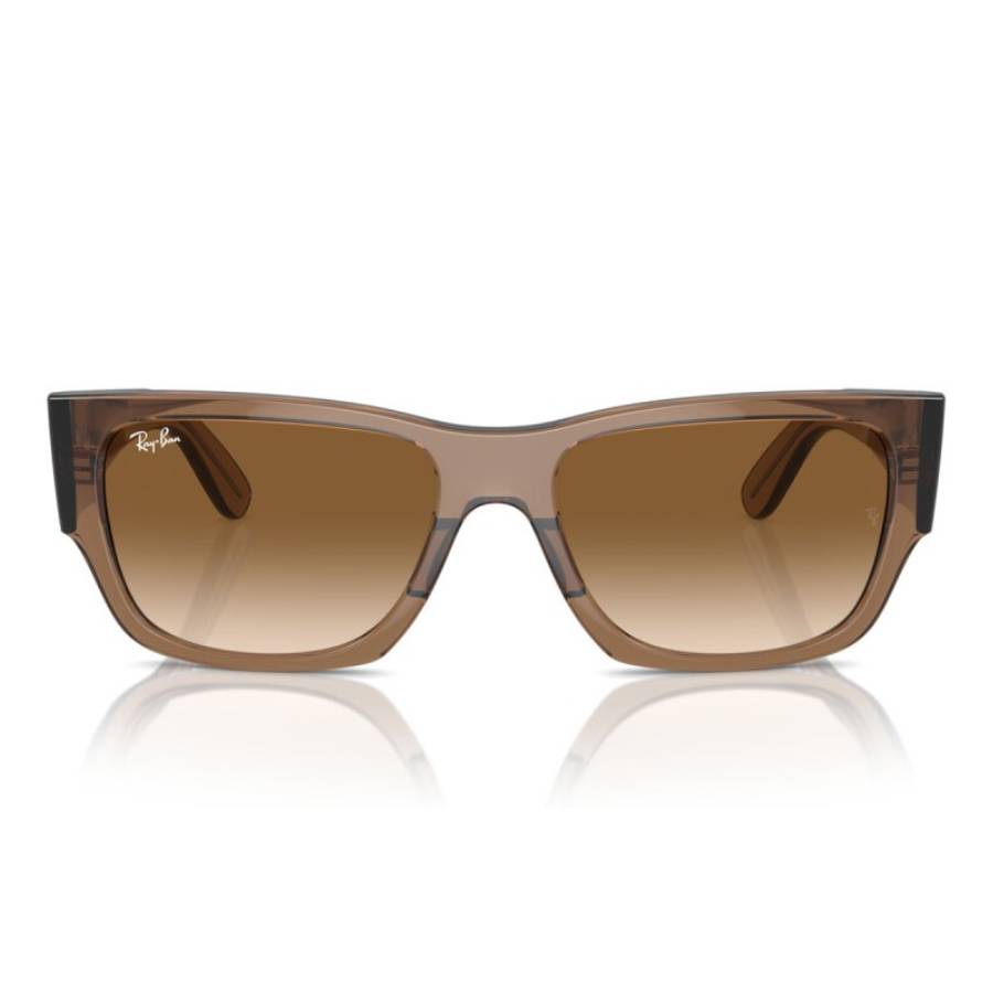 Ray Ban CARLOS Brown Gradient Rectangular Unisex Sunglasses RB0947S 664051 56