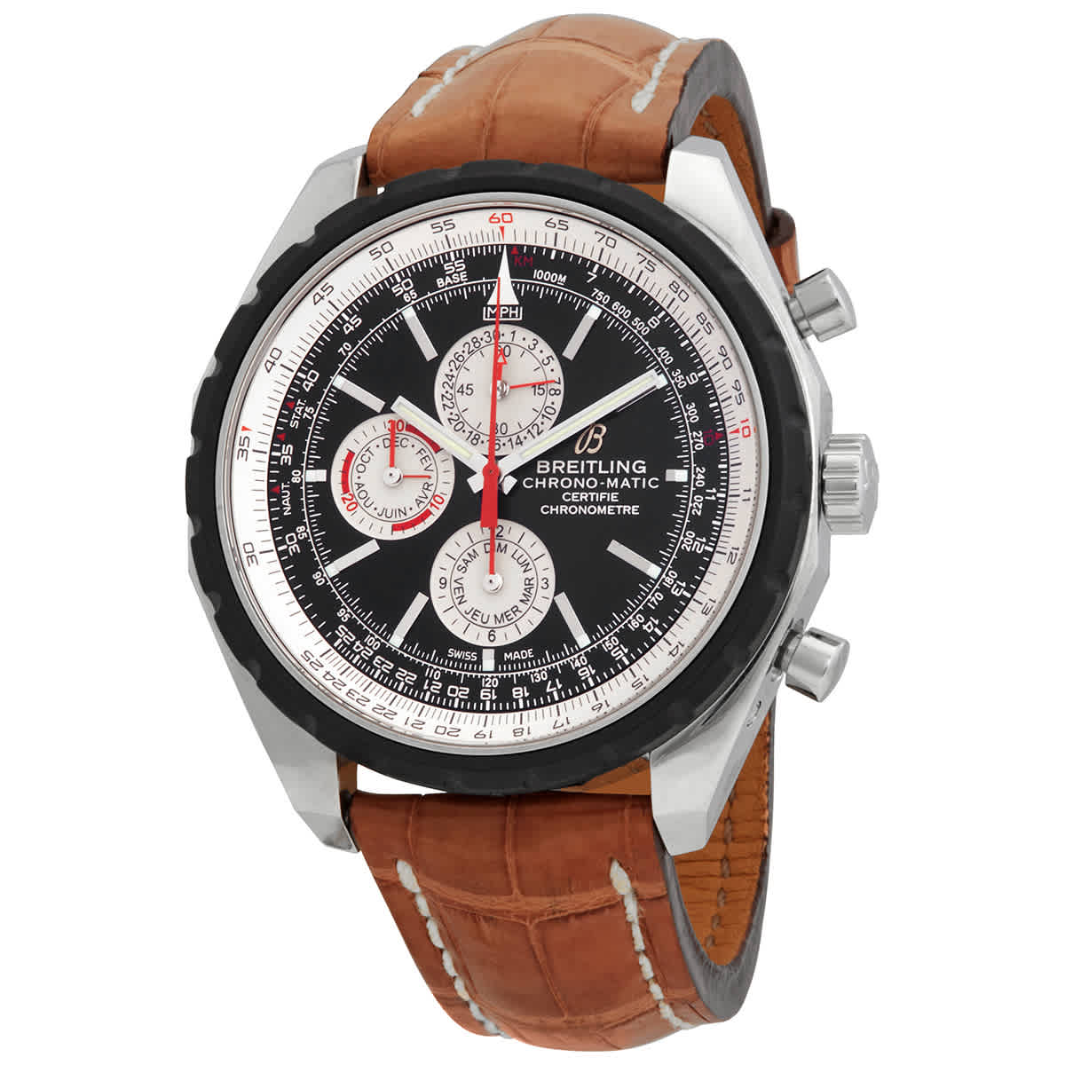 Breitling Navitimer Chronomatic Automatic Chronometer Black Dial Mens Watch A1936002B963760PA20BA1
