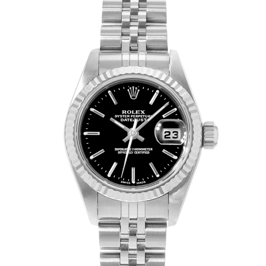 Preowned Rolex Datejust 26 Automatic Chronometer Black Dial Ladies Watch 79174 BKSJ