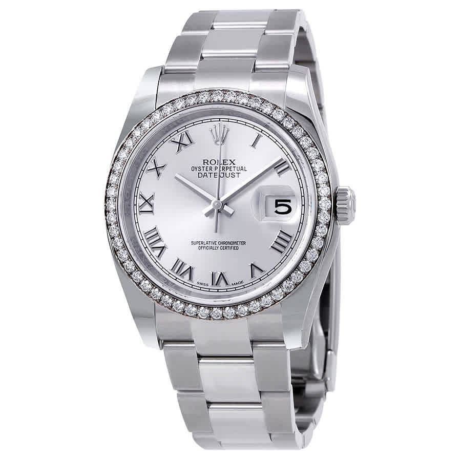 Rolex Oyster Perpetual Datejust 36 Silver Dial Stainless Steel Bracelet Automatic Ladies Watch 116244SRO