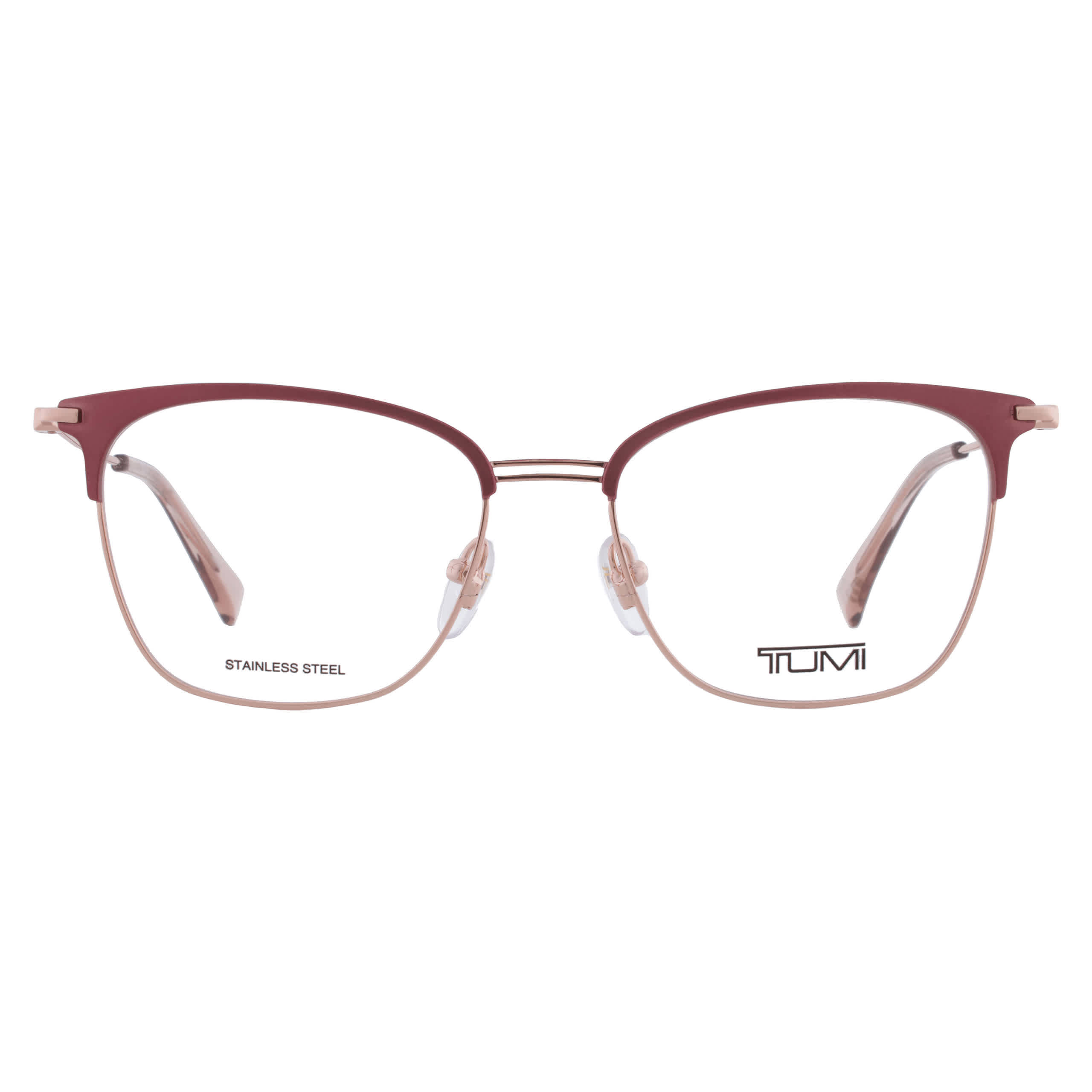 Preloved - Tumi VTU518530W46 Metal Square-Frame Eyeglasses — Rose gold