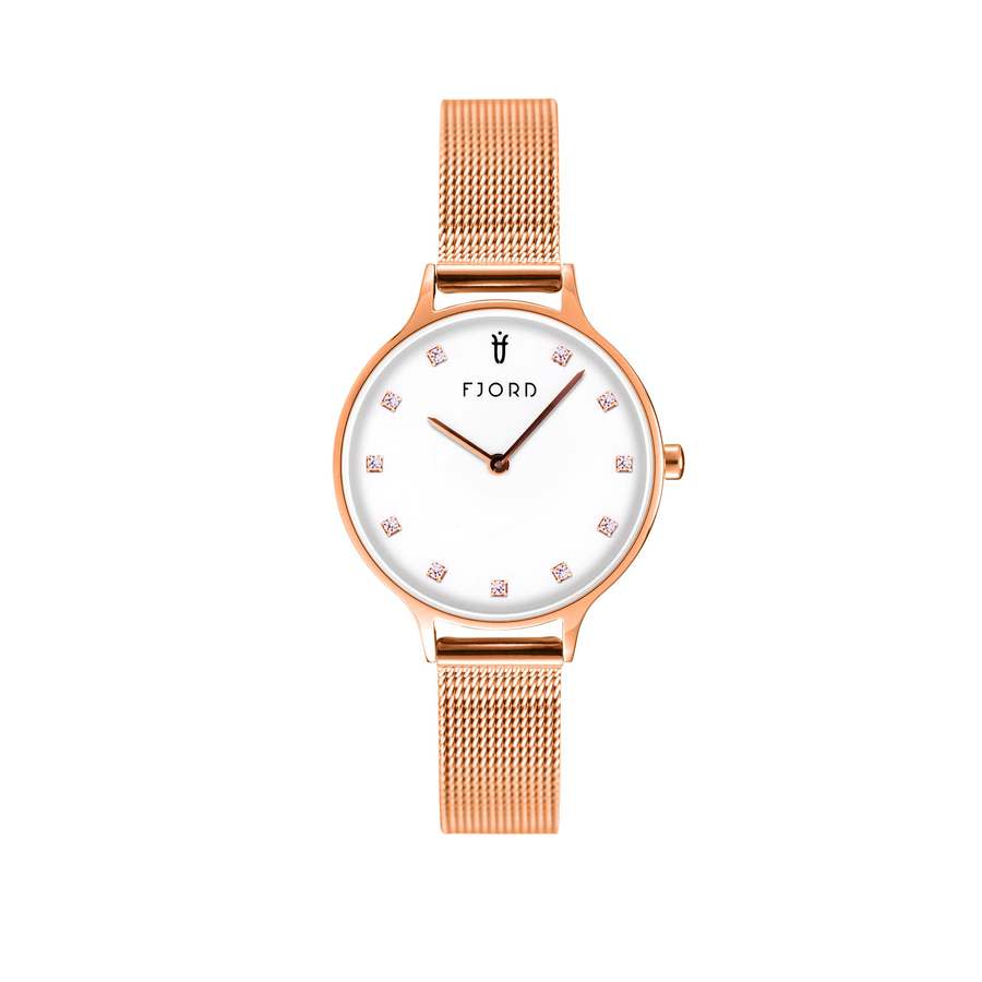 Fjord Gyda White Dial Ladies Watch FJ-6054-55