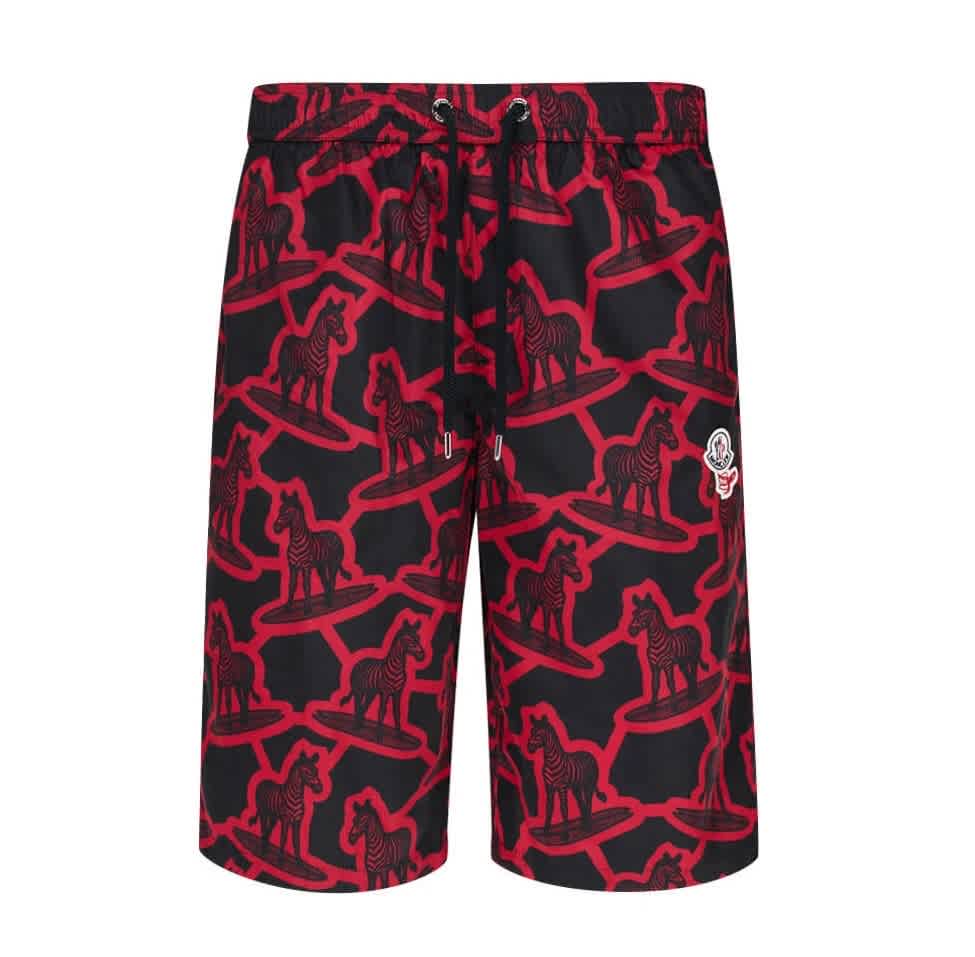 moncler swim shorts red