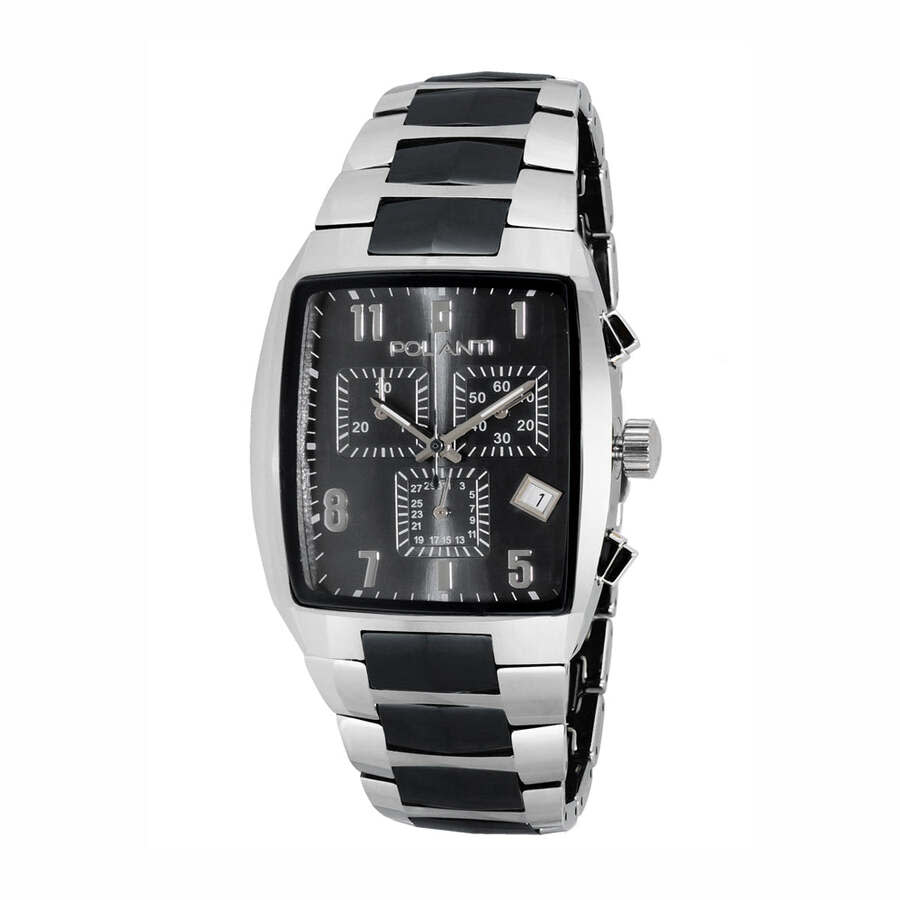 Polanti Valor Quartz Black Dial Mens Watch PO1085-CBK
