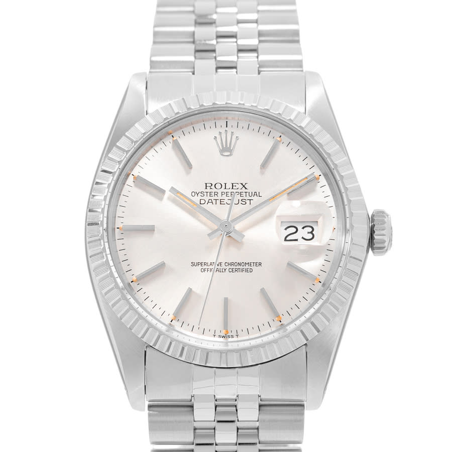 Preowned Rolex Datejust 36 Automatic Chronometer Silver Dial Mens Watch 16030 SSO