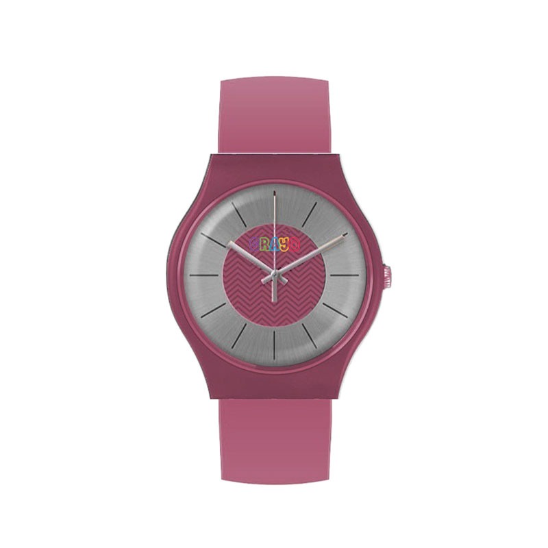 Crayo Trinity Silver Dial Hot Pink Leatherette Watch CRACR4406