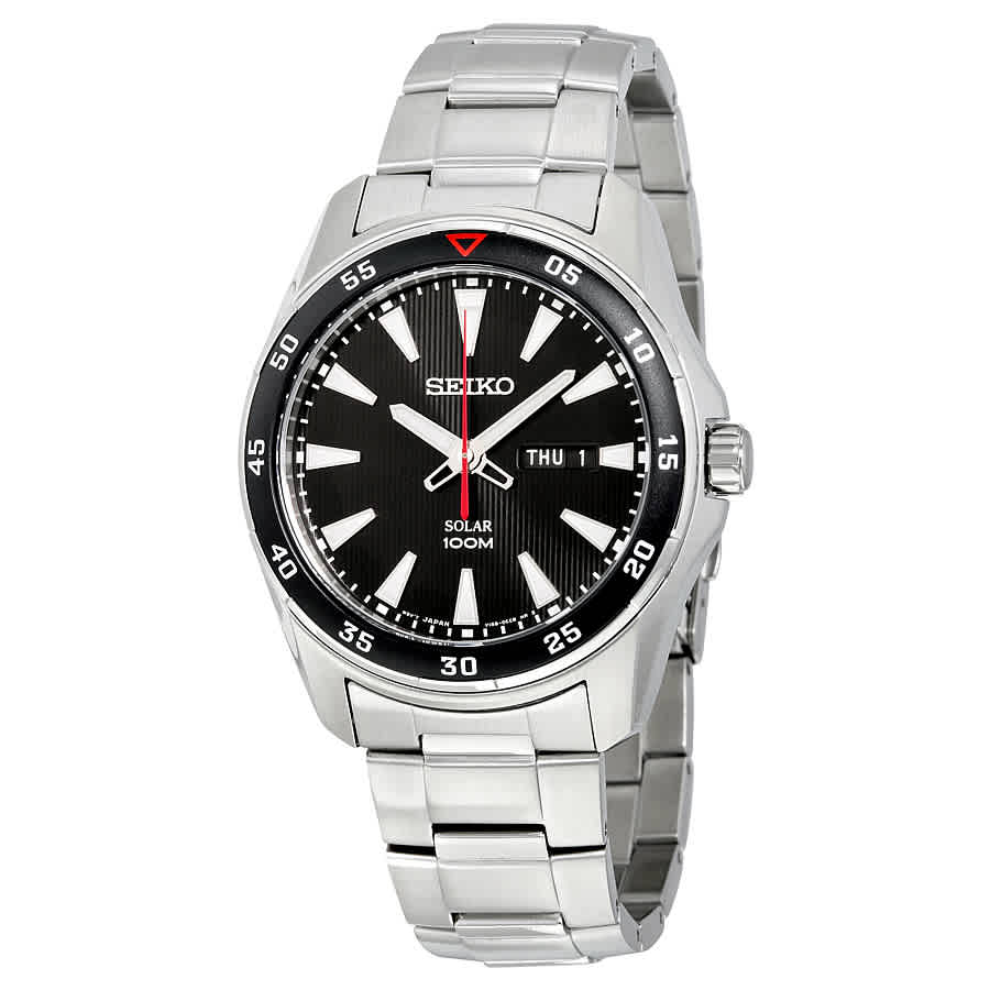 men's seiko solar black watch