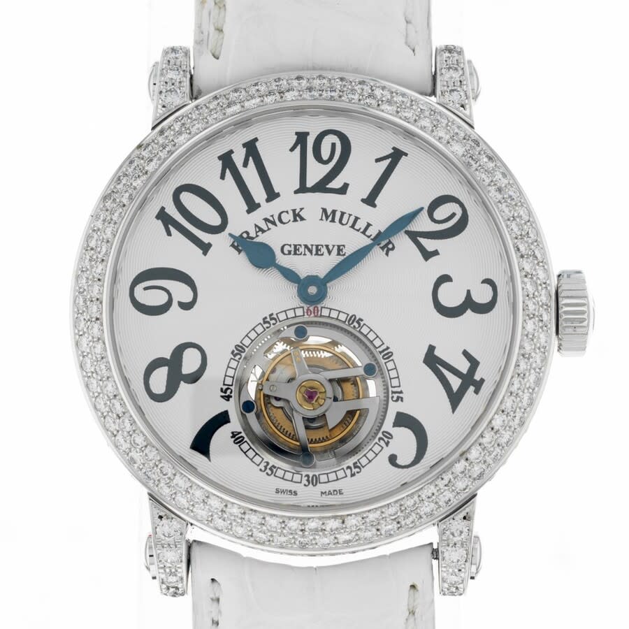 Franck Muller Round Tourbillon Hand Wind Diamond White Dial Mens Watch 7008 T D OG WHI 32426$
