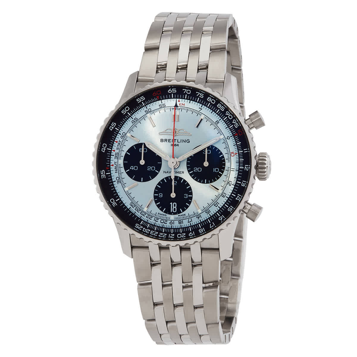 Breitling Navitimer Chronograph Automatic Chronometer Blue Dial Mens Watch AB0139241C2A1