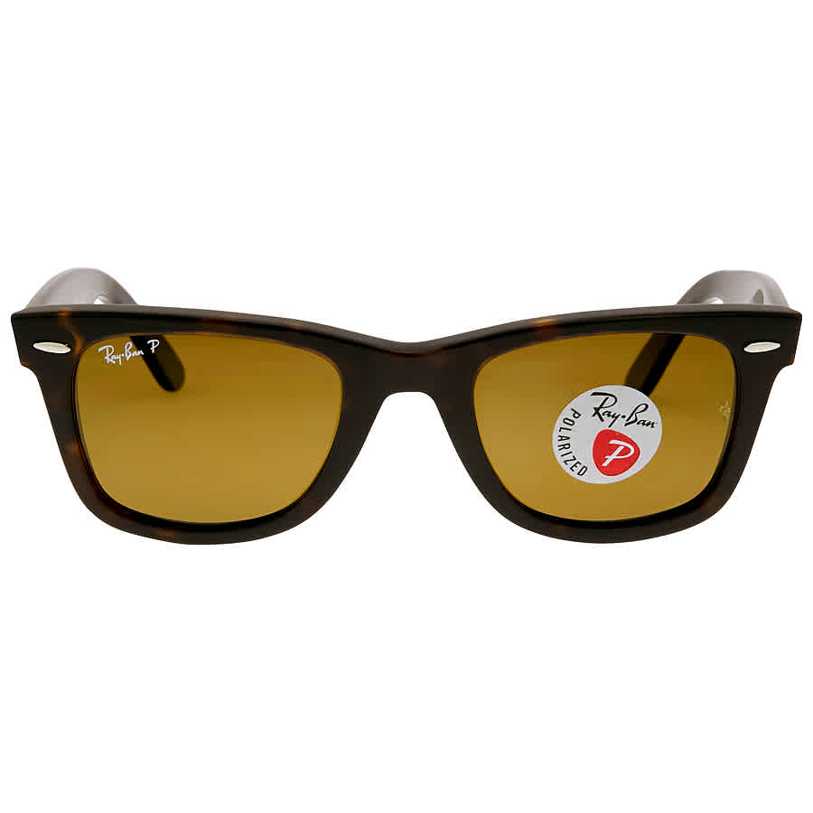 Ray-Ban Original Wayfarer Classic RB2140 Glass Polarized Sunglasses - Brown Classic B-15/Tortoise - Standard