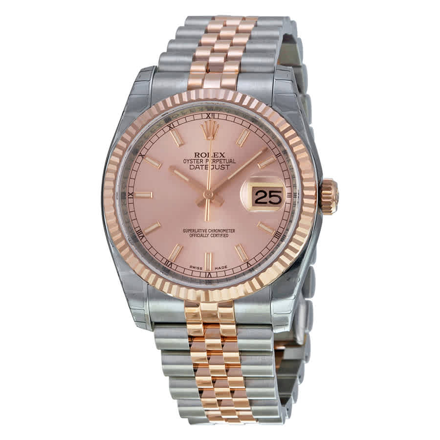 Rolex Oyster Perpetual Datejust 36 Pink Champagne Dial Stainless Steel and 18K Everose Gold Jubilee Bracelet Automatic Ladies Watch 116231PSJ Rolex Oyster Perpetual Datejust 36 Pink Champagne Dial Stainless Steel and 18K Everose Gold Jubilee Bracelet Automatic Ladies Watch 116231PSJ