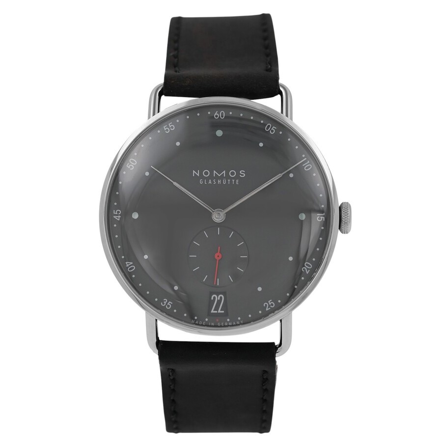 Pre-owned Nomos Metro 38 Date Black Ruthenium Dial Mens Watch 1103