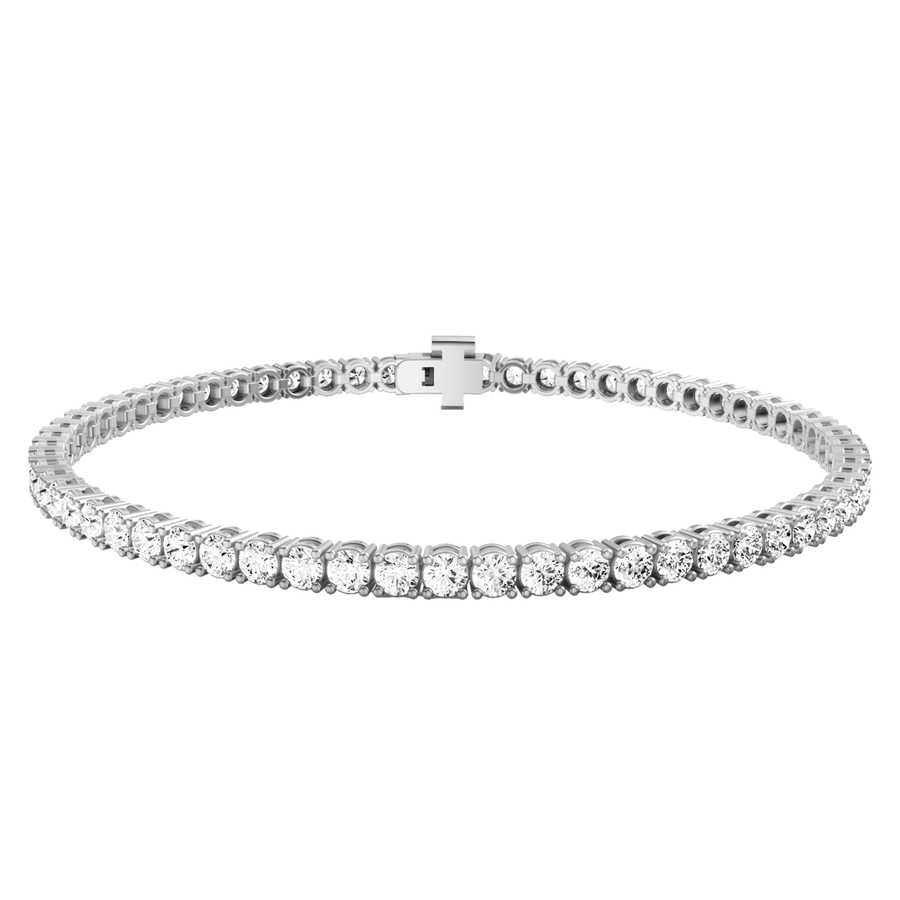 Diamond2Deal 14K White Gold 10 CTW Lab Grown Diamond Straight-Line Tennis Bracelet E-F VS1-VS2 5050$